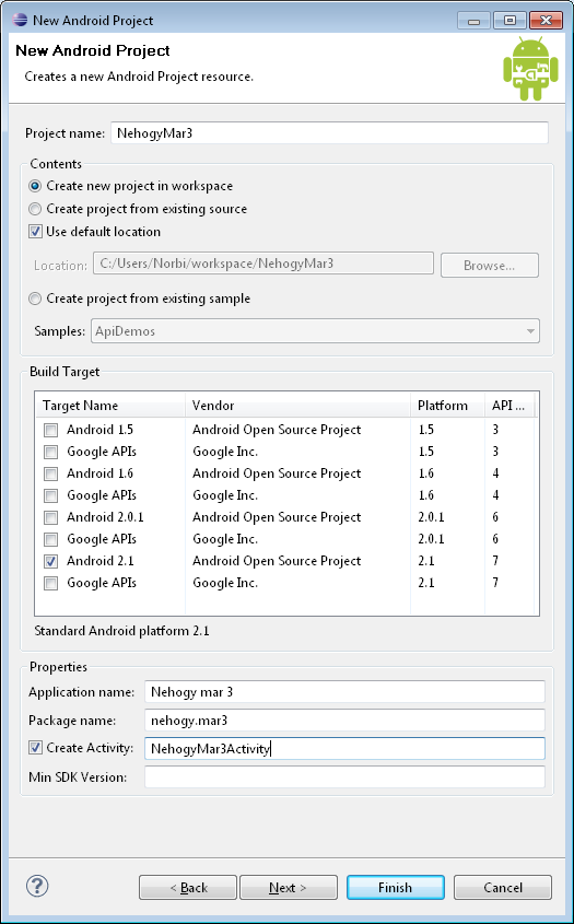 A játékok portolása 2. Az Android telepítésénél járj el a http://developer.android.com/sdk/installing.