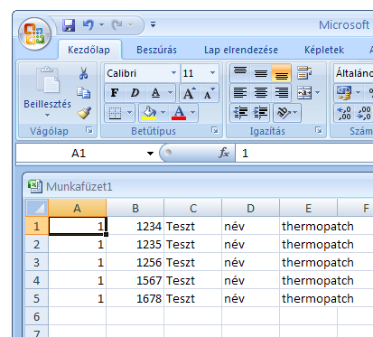 Figyelem, ha az első mezőben egy szám érték van, akkor másolja át az egész táblát úgy, hogy a B oszlop legyen az első, mert az A oszlopban szereplő szám a nyomtatandó