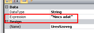 A paraméter kiválasztása után, az alatta található Objektum felügyeleti ablakban az Expression-nál kell beállítani a paraméter értékét. Figyelem!