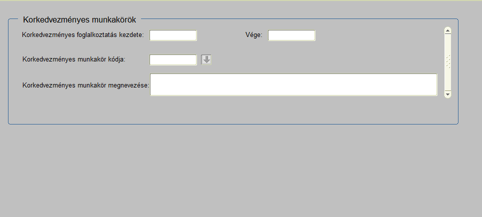 VIII. Korkedvezményes munkakörök kezelése Elérési útvonal Számfejtés előkészítés - Foglalkoztatási adatok kezelése - Korkedvezményes munkakör 2015.