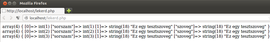 sqlite"); } } $adatb = new MyDB(); $eredmeny = $adatb->query("select * FROM tabla"); while ($sor = $eredmeny->fetcharray()) {