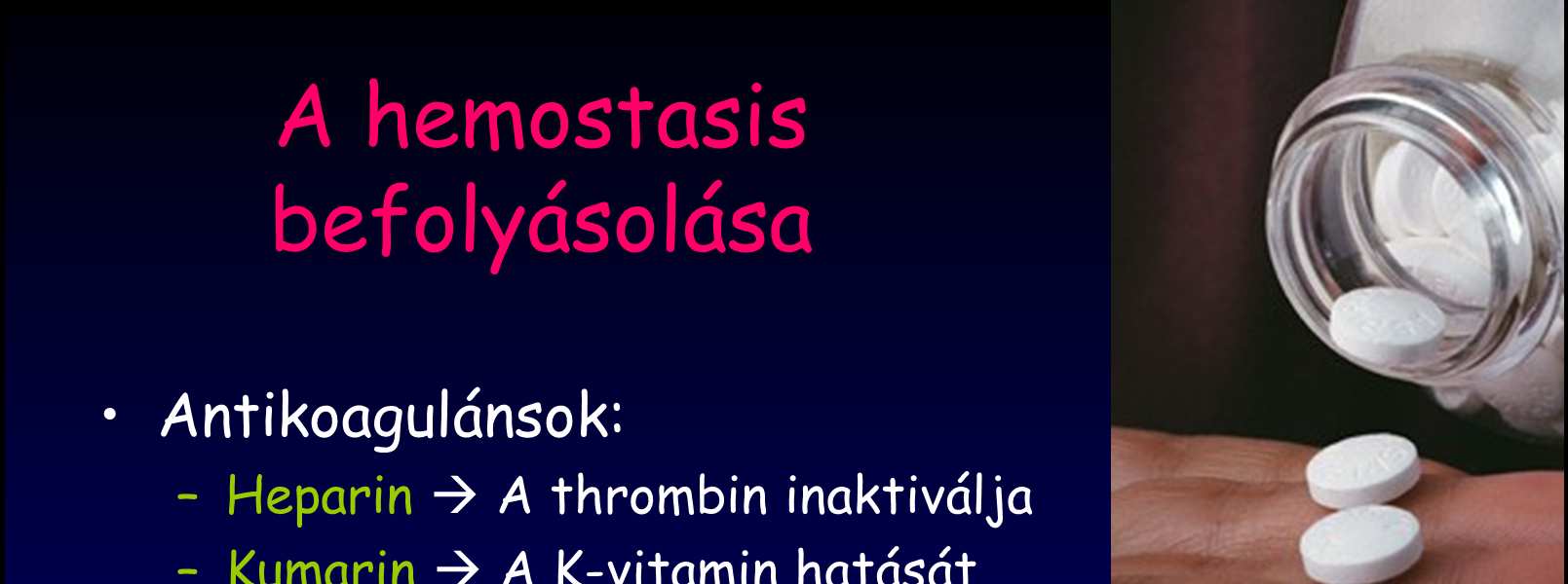Pathologiás aspestusok 1. Hemophilia / megnyúlt alvadási idı 1. Hemophilia A: A VIII Factor hiánya okozza.