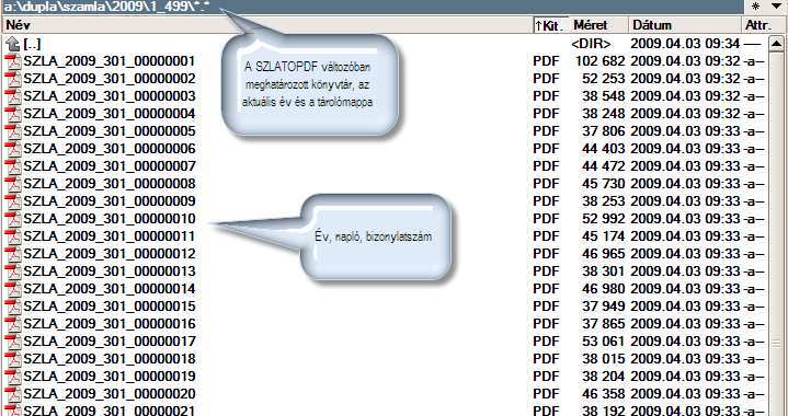 A kötegelt számlanyomtatáshoz a Számlázó modul Forgalom menü Számlák karbantartása képernyő Listázás parancsával nyíló Számlák nyomtatása ablakon található - új - PDF nyomtatás opciót kell