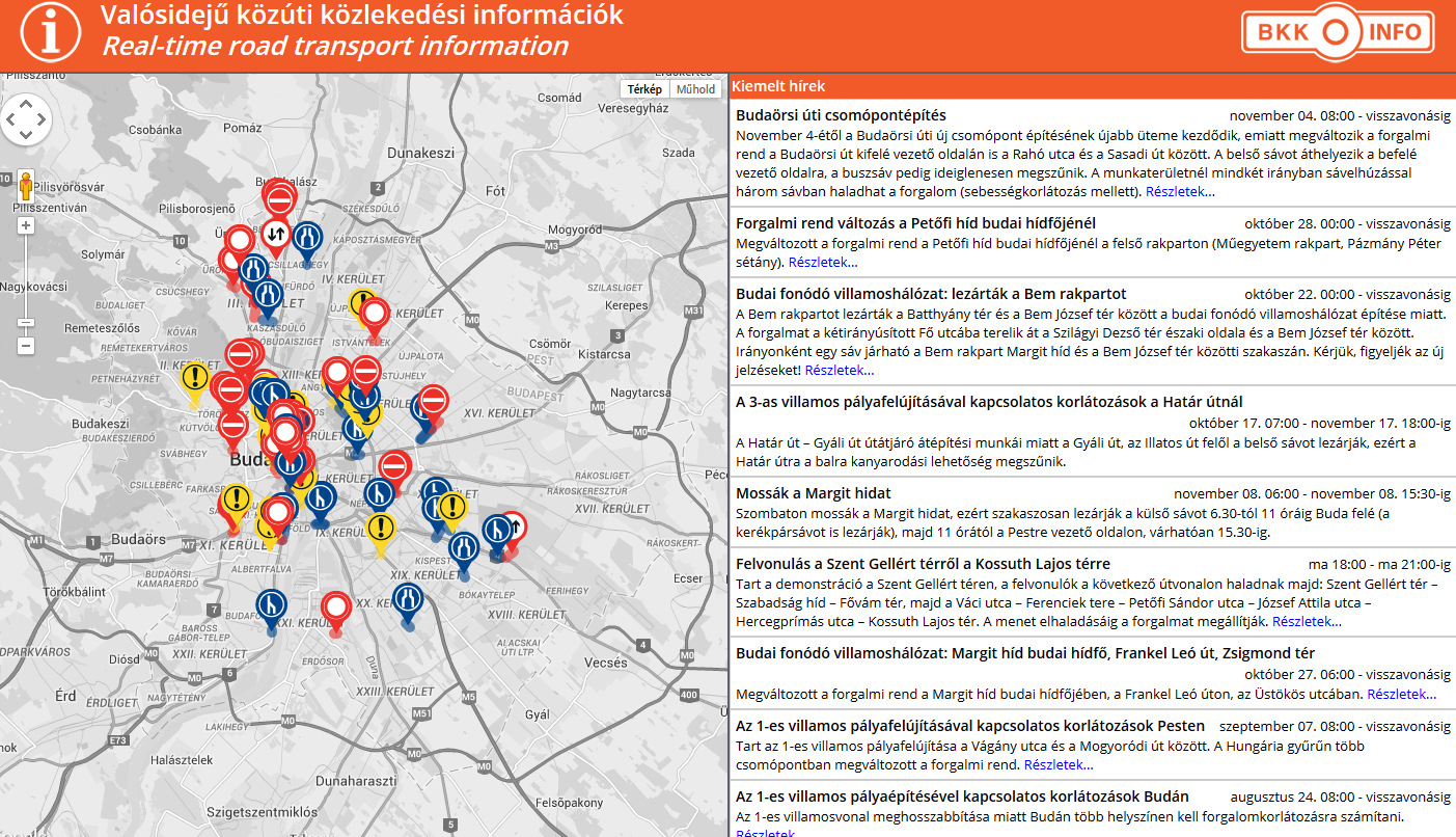 BKK INFO közúti modul kozut.bkkinfo.