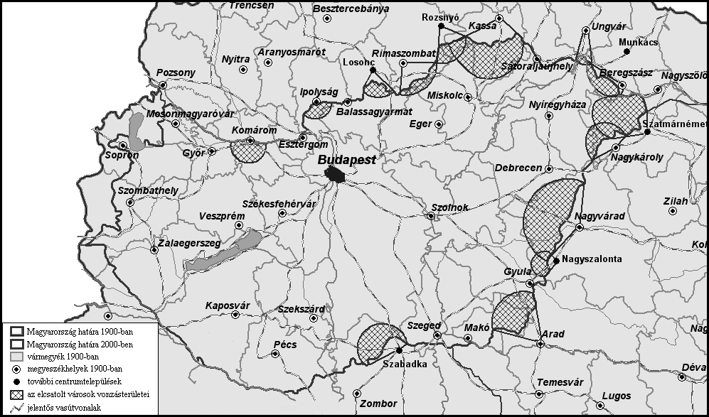 254 ~ Regionális tudomány mélységi elhelyezkedésből egy elválasztó szerepet betöltő új politikai államhatár szélére, valaminek a végére szorultak, másfelől pedig elveszítették egykori, a határ