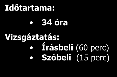 Képzés Időtartama: 34 óra