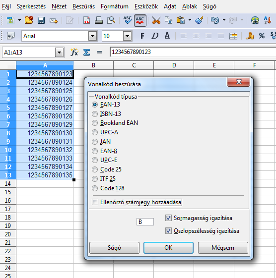 2. oldal EAN-13 típusú vonalkódok készítése A vonalkód értéke néhány kivételtől eltekintve csak rögzített hosszúságú lehet, és kizárólag számjegyeket tartalmazhat.
