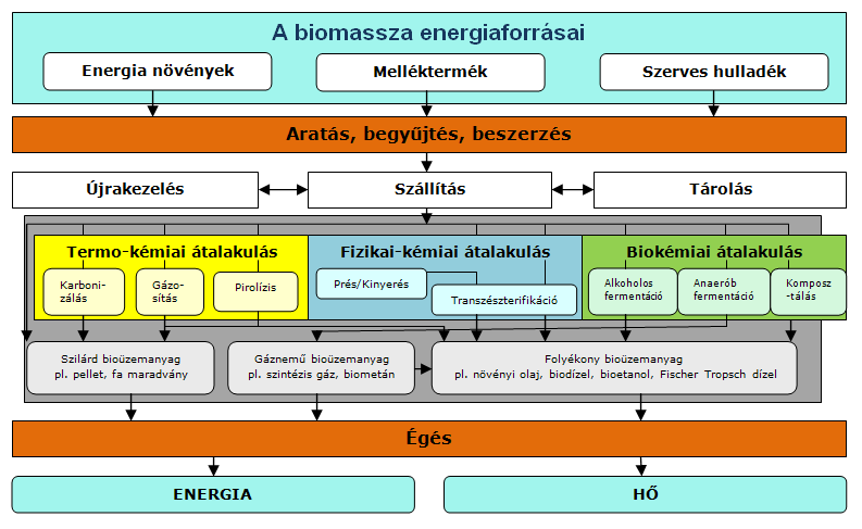 A biomassza lehetséges feldolgozása