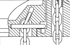 2.4 A teherlánc befűzésének elvi vázlata Csak a gyártó eredeti láncát használja. Kizárólag ez a lánc felel meg a terheléssel és az élettartammal szemben támasztott magas követelményeknek.