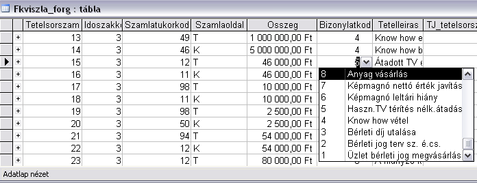 ACCESS GYAKORLATOK 7 1.4. ábra: Az 1.1-1.3.