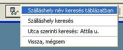 A szálláshely képernyőn a keresés kiegészül az azonos utcában lévő szálláshelyek keresésével.
