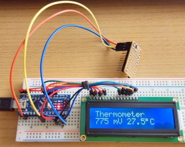 Analóg hőmérő Csináljunk valami hasznosat! Mérjük meg egy MCP9700 analóg hőmérő jelét a beépített ADC felhasználásával! A fokokra átszámított hőmérsékletet kijelezhetjük az LCD modul segítségével!