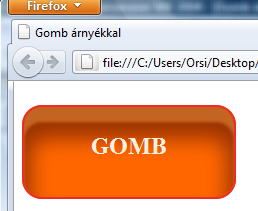 Függőleges belső árnyékot adva a gombnak: button { width:160px; height:40px; text-align:center; padding:25px; color:#ffefdf; fontfamily:corsiva, serif; font-weight:bold; font-size:24px; border:2px