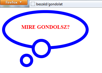 p::after { content:""; position:absolute; bottom:-70px; left:50px; width:25px; height:25px; border:10px solid blue; background-color:white; /* csak akkor kötelező, ha metszené a felette lévő kört */