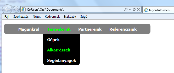 .menu ul { position:absolute; padding:0; top:40px; left:0; background:black; borderradius:0 0 10px 10px; opacity:0; }.menu li:hover > ul { opacity:1; }.