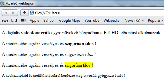 n) A <bdo>.</bdo> ( bdo=bidirectional order = kétirányú rend ) páros címkével meghatározható a szöveg írási/olvasási iránya.
