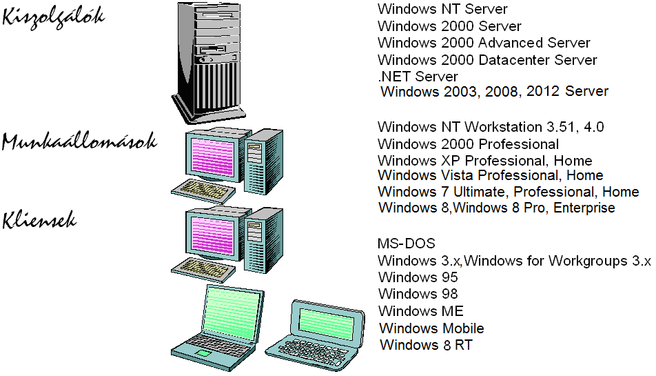 32 MS operációs rendszerek Windows XP, Windows 2000, Windows NT, valamint DOS, 16 bites Windows, OS/2, LAN Manager, illetve a POSIX szabványon alapuló UNIX rendszerekkel is.