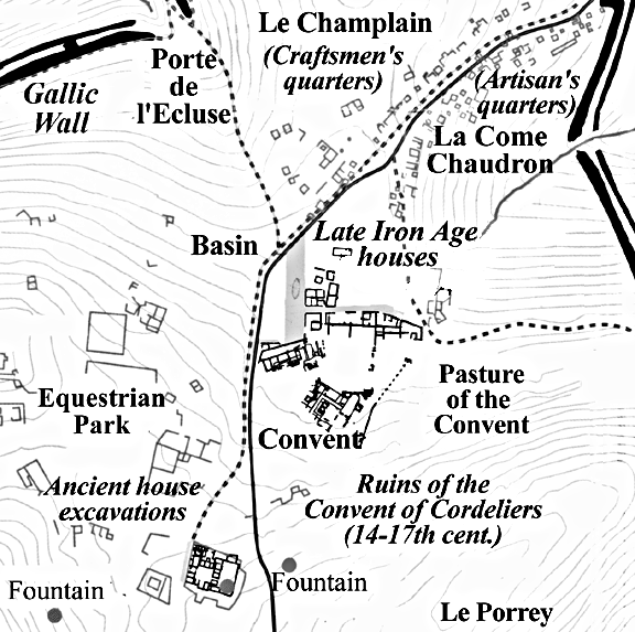 Oppidum / Bibracte / Beuvray-hegy / Autun közelében / Burgundia / Franciaország / az aeduus (haeduus, aedui)