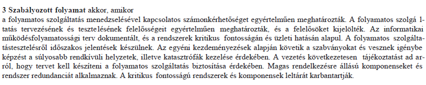 A szolgáltatás folyamatosságának