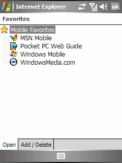 Az Internet böngészése 1. Érintsük meg az Internet Explorer menüpontot. 2. Érintsük meg a Favorites szoftver gombot, hogy megjelenítsük a Kedvencek listát. Érintsük meg a megtekinteni kívánt oldalt 3.