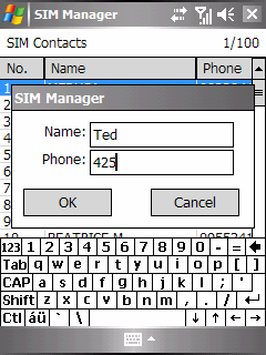SIM kártya: Bejegyzések áthelyezése, hozzáadása Egy bejegyzés áthelyezése a Microsoft Névjegyekbe 39. Érintsük meg a Programs SIM Manager menüpontot. Várjunk, amíg a SIM kártya tartalma betöltődik.