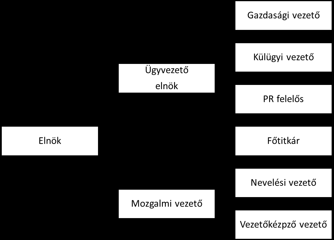 b. ügyvezető elnök c. mozgalmi vezető 81.. Az ASZ 43. pontja értelmében szükség esetén az elnökségi struktúra bővülhet. 82.. A 13/2011-es közgyűlési határozat alapján a szövetség elnökség tagjai: a.