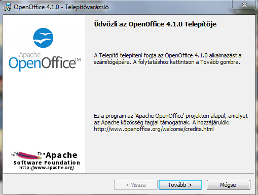 7. Miután a kicsomagolás befejeződött, automatikusan elindul a telepítővarázsló, ahol egyszerűen csak a Tovább gombra kattintva lépünk tovább. 8.
