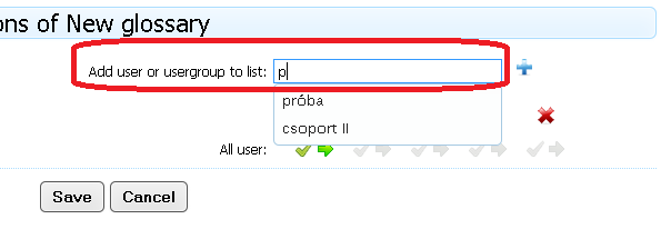 S31T01 Edit permissions of New glossary S31T01 Edit permissions of Object This is where you can edit permissions linked to the particular glossary.