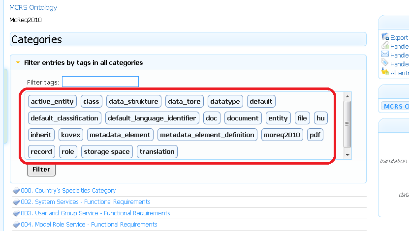 S36F01 Filter tags field S36F01 Write tag Enter the tag for which you wish to filter. A tag is a word attached to an entry or an attachment that assists searching later.