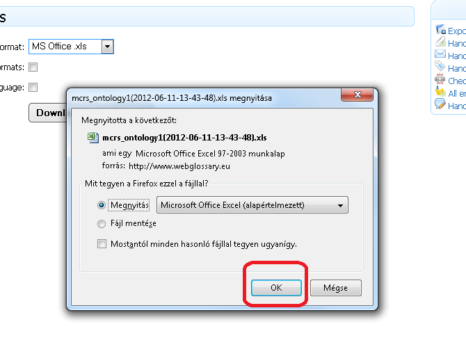 S42C02 Fájl mentése S42C02 Fájl mentése Chose Open or File save from the pop-up window.