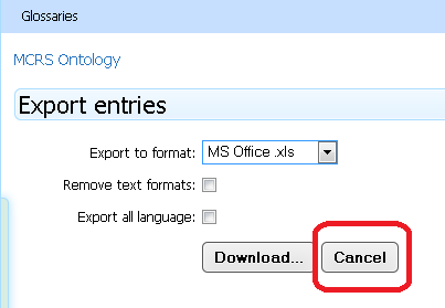 S42B02 Mégse gomb S42B02 Mégse Clicking Cancel opens screen S38000, that is returning to the previous screen. This stops the exporting operation.