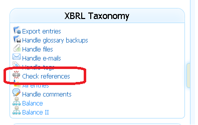 Hivatkozások ellenőrzése A hivatkozások ellenőrzése menüpont-ot az ontológiai alapok miatt hoztuk létre.
