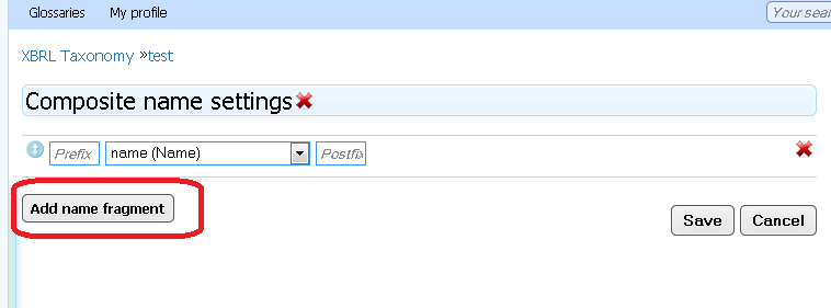 S74F02 Postfix S74F02 Postfix Enter a postfix to be added behind an entry. This prefix will appear after each attribute value that had been selected in the left hand side field. E.g.