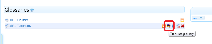 S13D01 List of glossaries S13D01 List of glossaries Glossaries are listed in alphabetical order. Only glossaries accessible visible and editable by the particular user are listed.