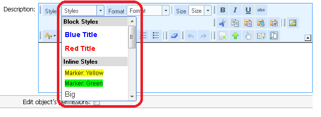 Description icons S22F03 Description S22F03 Description Write a short description of the glossary in this field. The text can be formatted using the formatting icons right above the field.