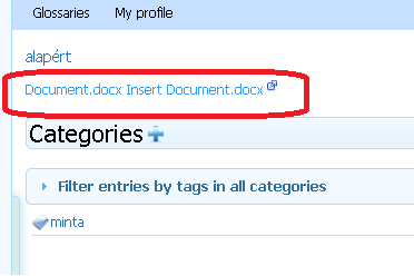 S22D01 Insert Document S22D01 Beszúrt dokumentum The highlighted row shows the inserted document.