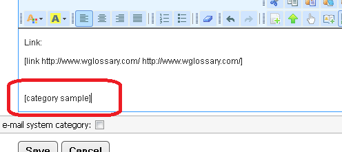 S22D03 Insert Topic S22D04 Topi cinsert The inserted topic will look like this: [topic szócikk neve] S22I26 Insert Category Kategória beszúrása S22I26 Insert Category Categories can also be inserted