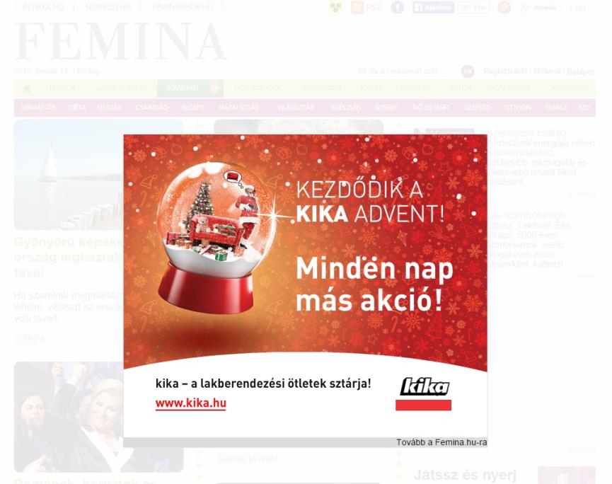 RICH MEDIA MEGOLDÁSOK (DESKTOP) MEGJELENÉSI MINTA XL