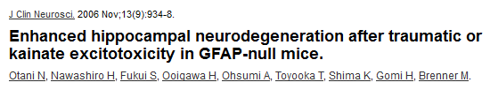 GFAP funkciói sérülés, hegképződés - reaktív gliózis: GFAP upreguláció: gliális hegszövet