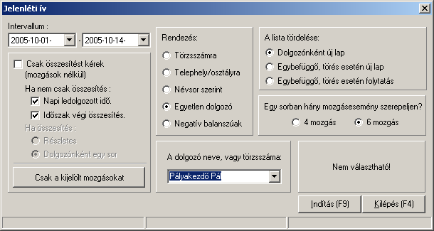 További ügyviteli beállítások a Worktime programban Jelenléti ív A leggyakrabban használt és legsokoldalúbb lista: ezen látszik, ki mettől meddig, mennyi időt töltött a munkahelyén, és ez alapján