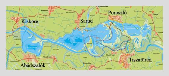 3.4. A vizsgálatba vont települések bemutatása A vizsgálatba vont terület földrajzi elhelyezkedését a 9. ábra szemlélteti. 9. ábra. A vizsgálatba vont települések elhelyezkedése a Tisza-tó körül.