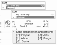 Audio lejátszó 103 Miután a rendszer elolvasta a lemezinformációkat, a lejátszási lista [ip] első száma jelenik meg.