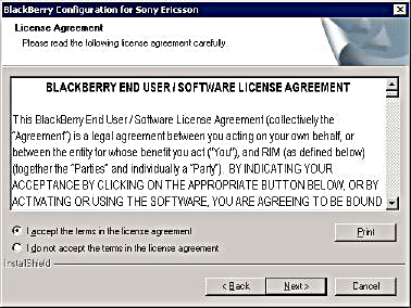 A Sony Ericsson P910i BlackBerry Connect online levelezô alkalmazásának telepítése Microsoft Exchange szerverrel való együttmûködéshez : Megjegyzés: a segédlet az angol nyelvû Desktop Manager, de