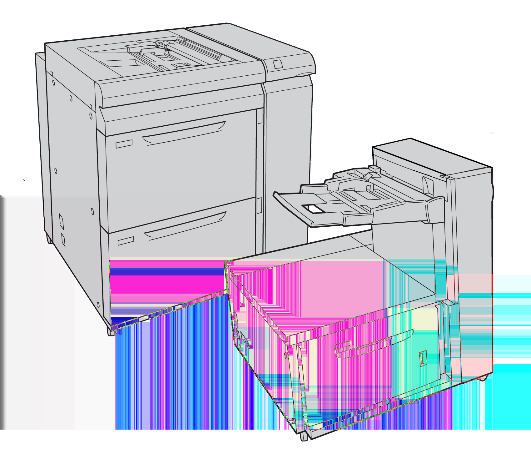 Jellemzők Xerox SquareFold vágómodul GBC AdvancedPunch Biztonság Adatbiztonsági készlet Xerox Secure Access biztonságos hozzáférést támogató egységes azonosító rendszer Munkaalapú hálózati számlázás