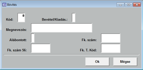 2.3. Jogcímek felvétele (K) A használható jogcímek megadására van lehetőség. A jogcím a hozzá tartozó kóddal, megnevezéssel, főkönyvi számmal együtt kerül tárolásra.