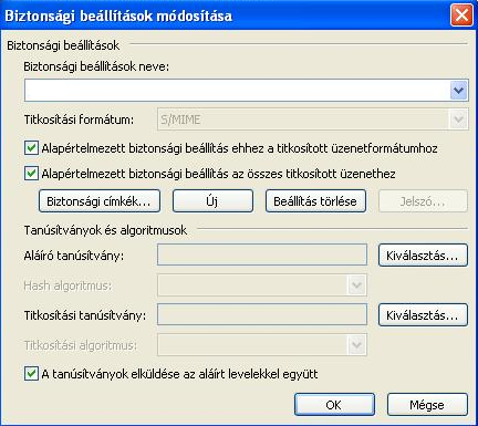 4. A "Biztonsági beállítások neve" (Security settings name) mezőben adjon tetszőleges nevet ennek a beállításnak. 5.