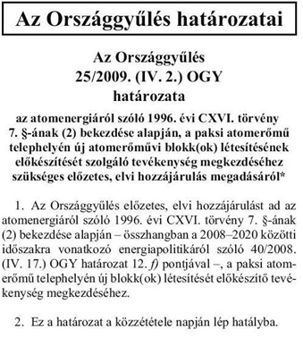 1996. évi CXVI. törvény az atomenergiáról 7.