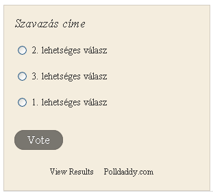 A szavazás mentése után létrejön a szavazás és láthatóvá válik az Embed in Post