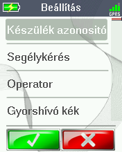 3.8 A készülék beállításai A készülék részletes beállításait a balra látható ikon kiválasztásával lehet megadni. Az ikon érintése után meg kell adni a készülék biztonsági kódját.