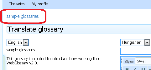 Az S32000 képernyőn látható képernyőobjektumok: S32D01 Glossary name Glosszárium neve S32D01 Glossary name Glosszárium neve Itt olvashatjuk annak a glosszáriumnak a nevét, amelyikben éppen benne